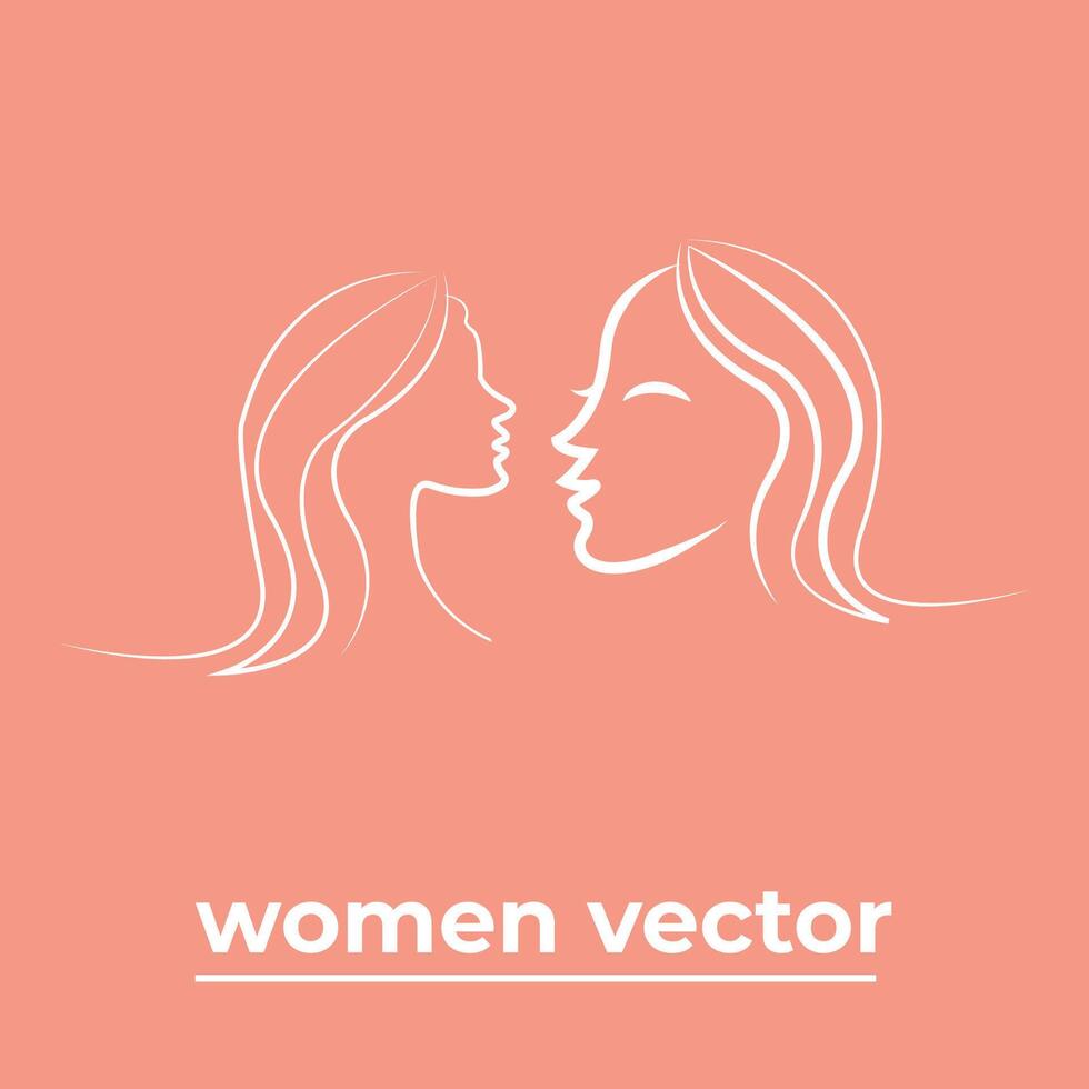 Vector logo for beauty salon with beautiful woman silhouette