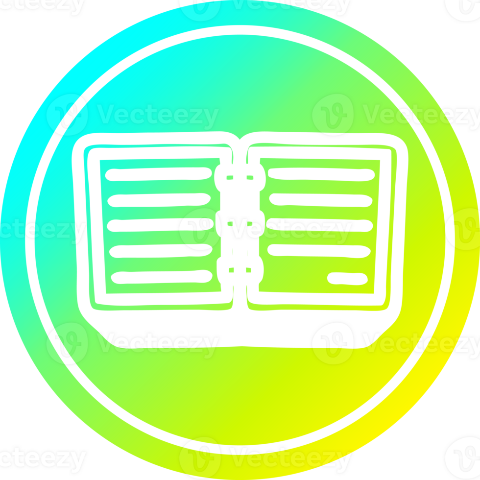 note book circular in cold gradient spectrum png