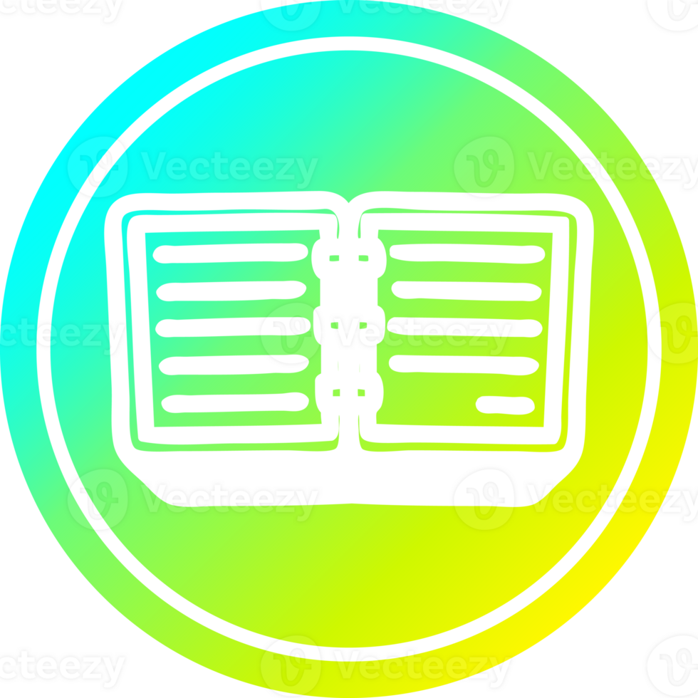 notitieboek circulair in koud gradiëntspectrum png