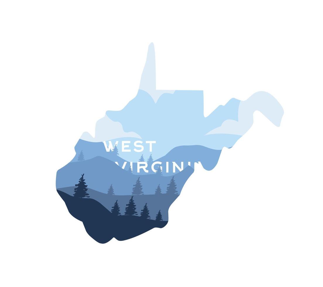 vector of west virginia national forest perfect for print, apparel, etc