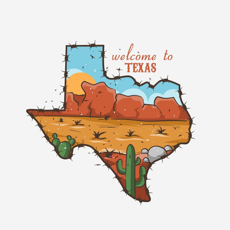 vector of texas desert in grunge art work perfect for print, etc