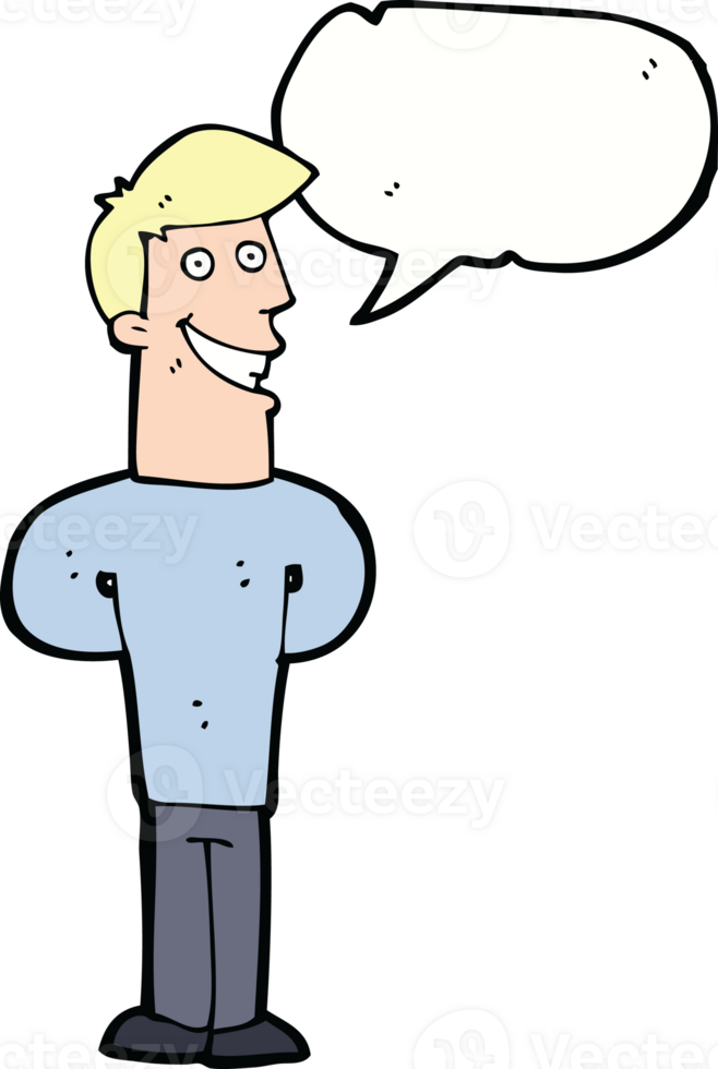 cartoon grinning man with speech bubble png