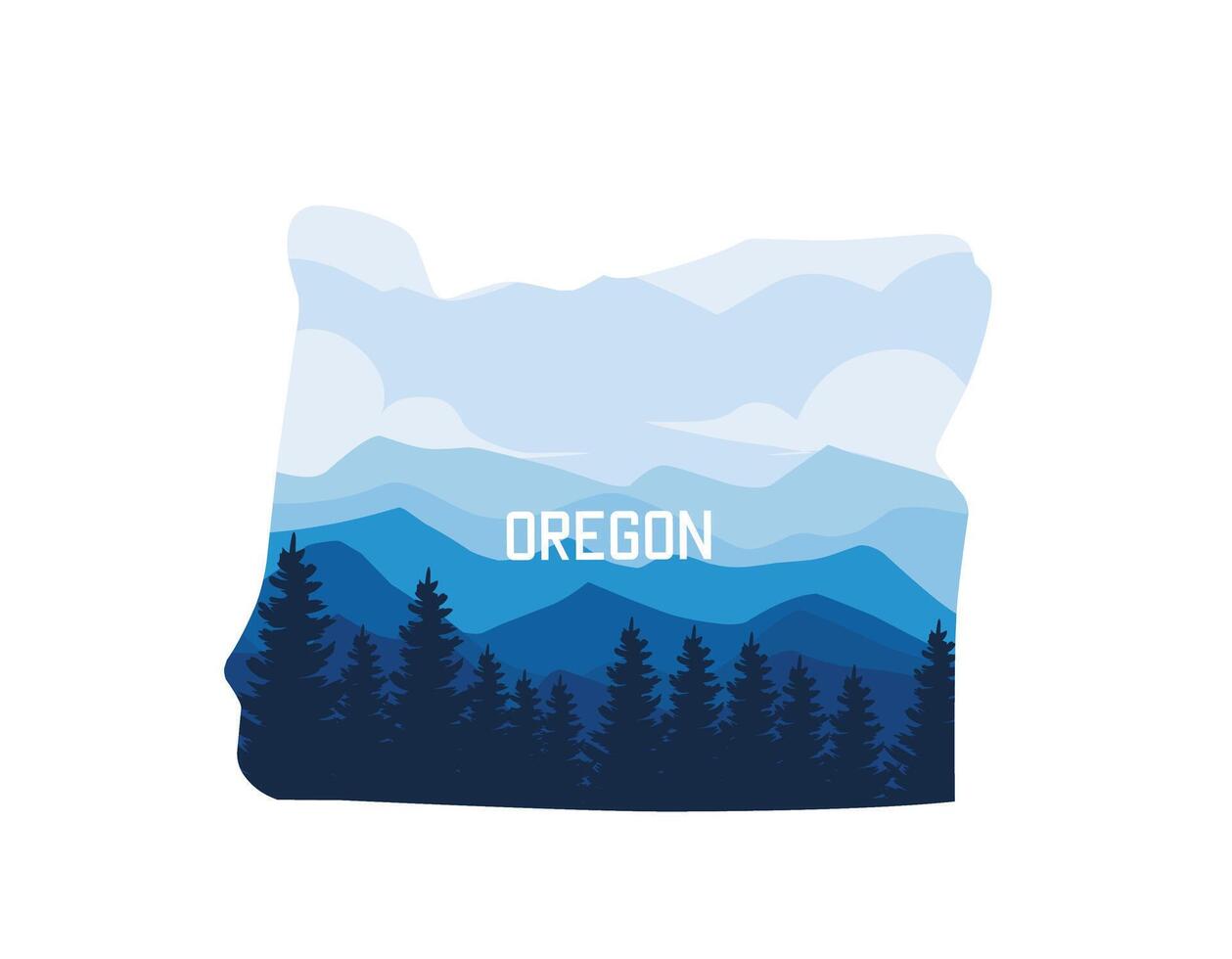 vector de naturaleza paisaje en Oregón estado Estados Unidos Perfecto para imprimir, vestir diseño, etc