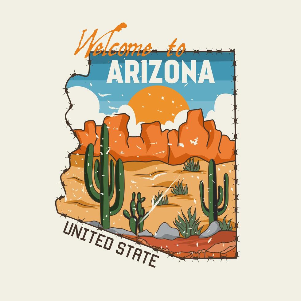 welcome to arizona vector graphic perfect for apparel print
