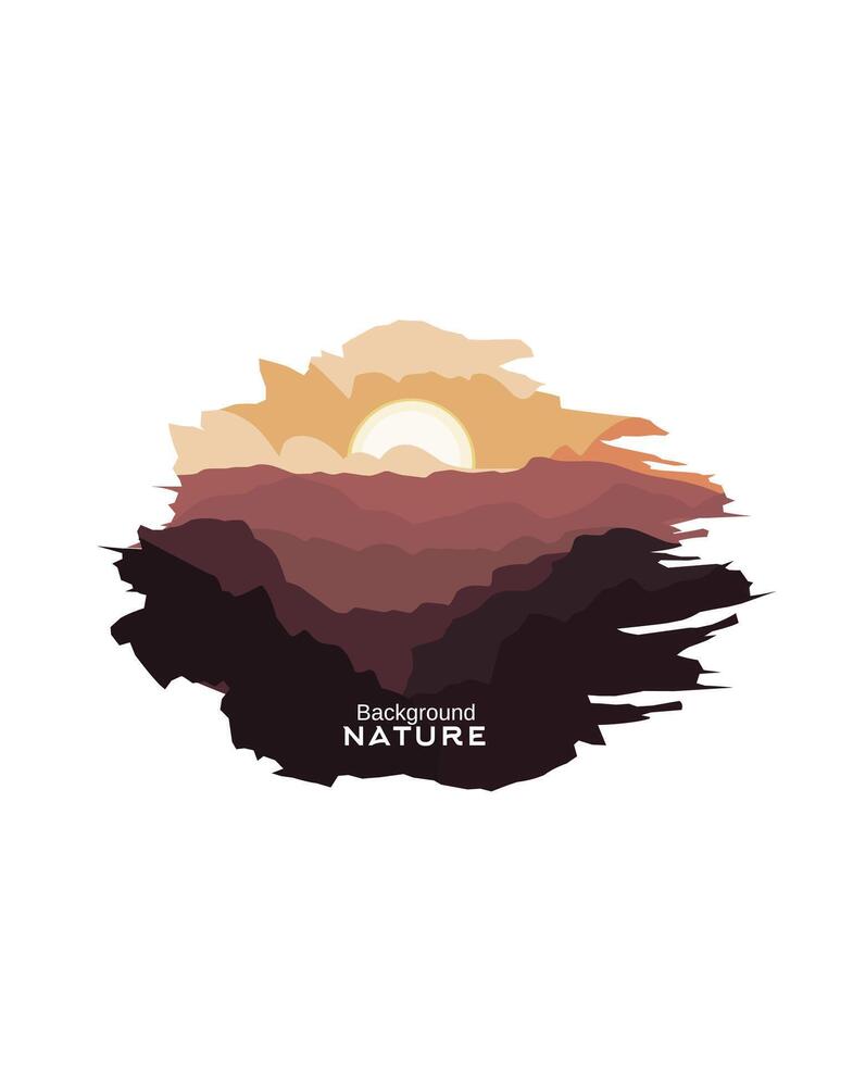 vector of nature background in sunset perfect for print, etc