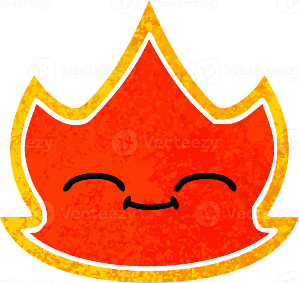 retro illustration style cartoon fire png