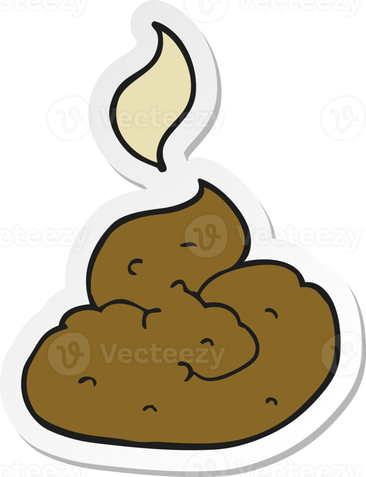 sticker of a cartoon gross poop png