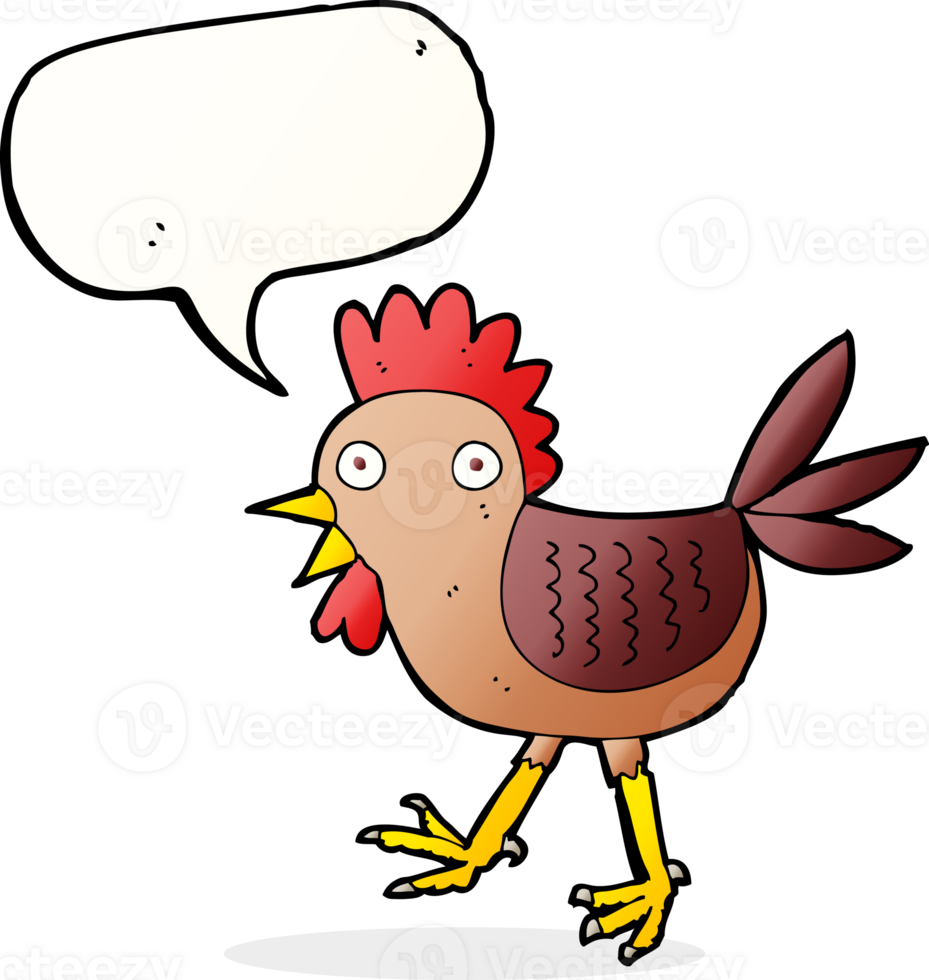funny cartoon chicken with speech bubble png