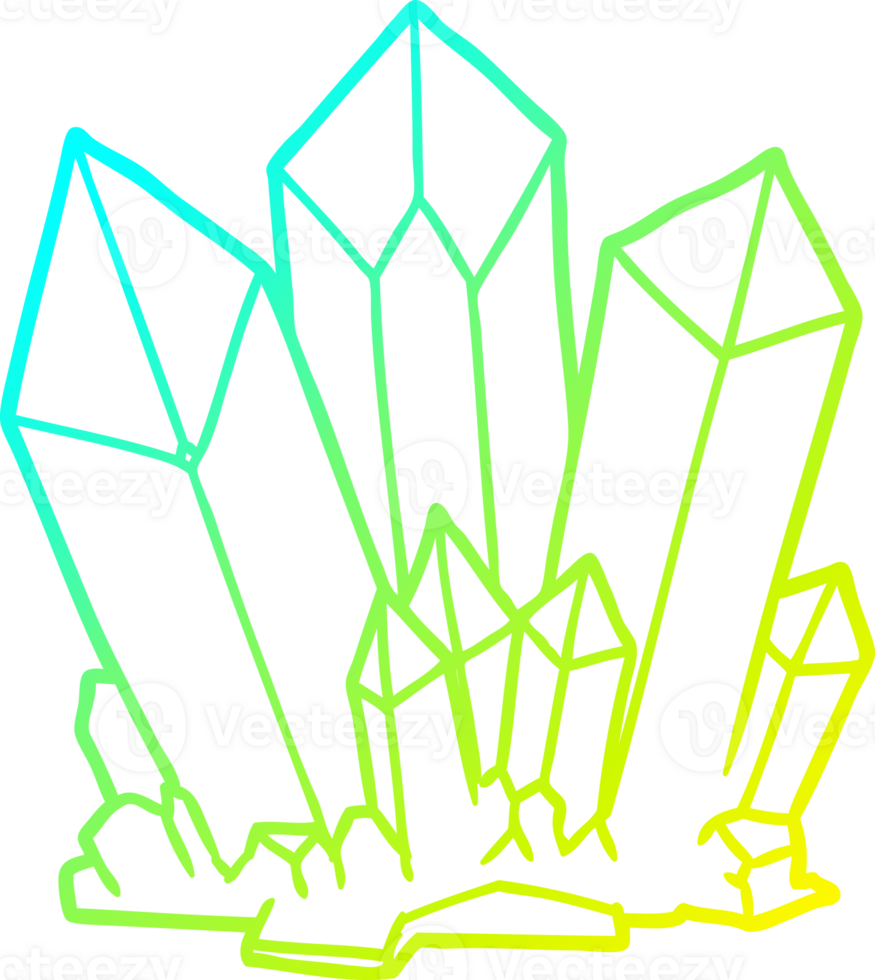 cold gradient line drawing cartoon crystals png