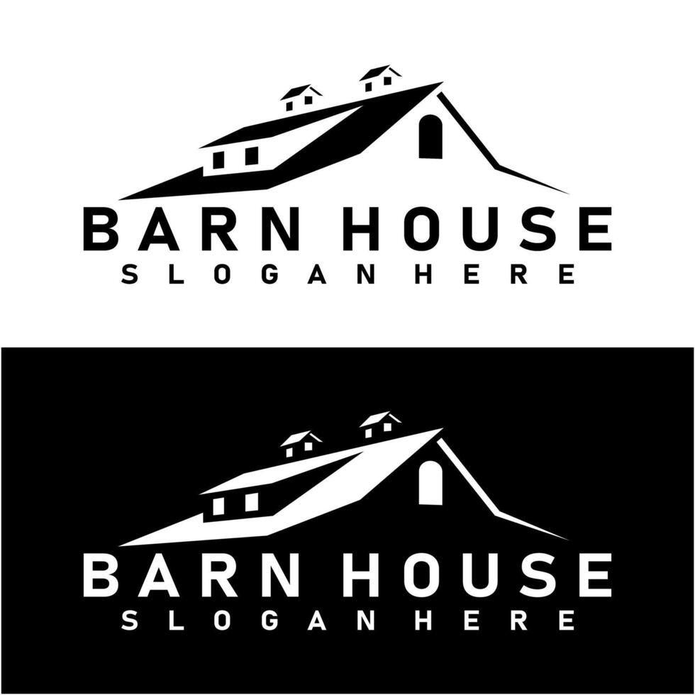 BARN RANCH HOUSE MODERN LOGO DESIGN VECTOR