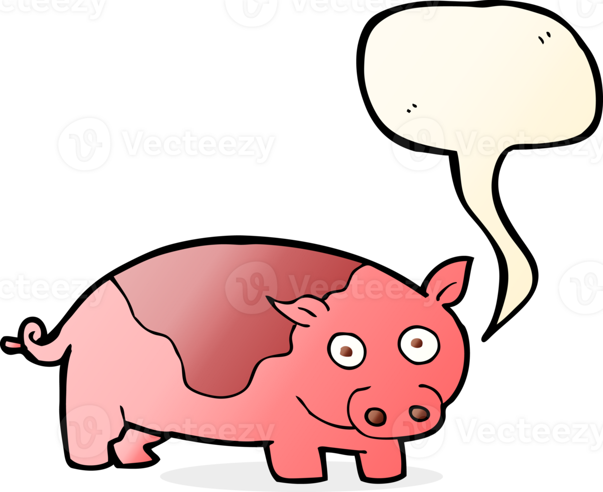 cartoon pig with speech bubble png