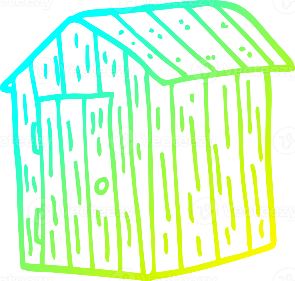 cold gradient line drawing cartoon wooden shed png