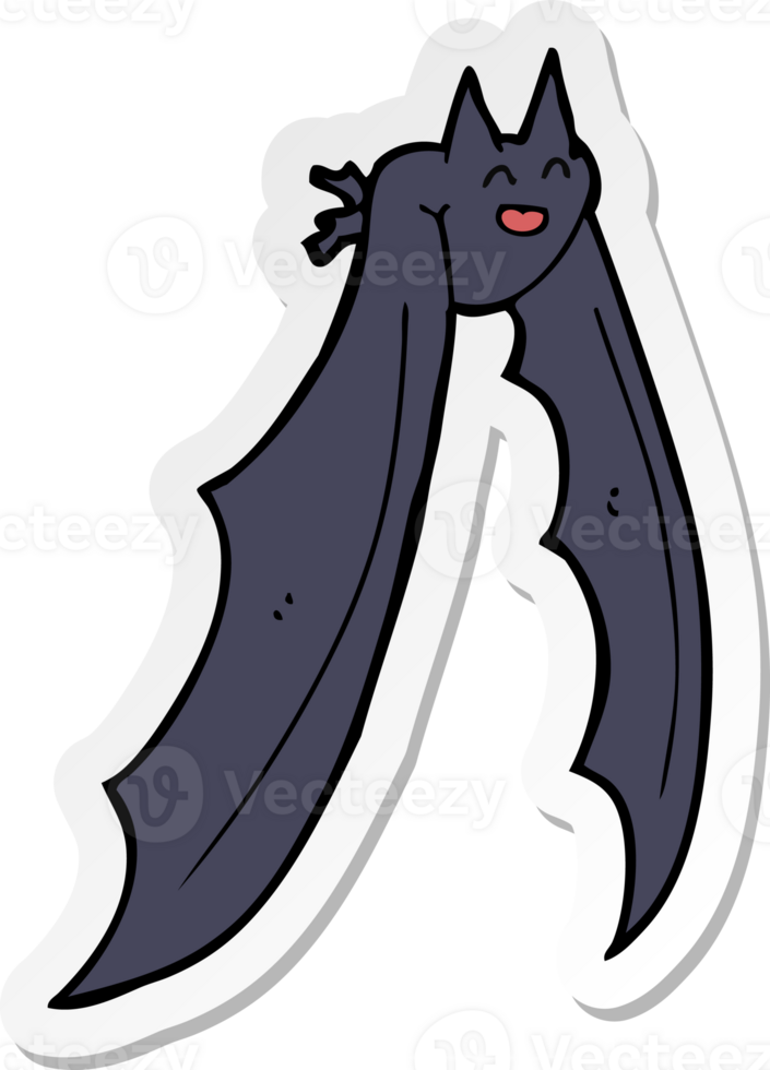 sticker of a cartoon flying bat png