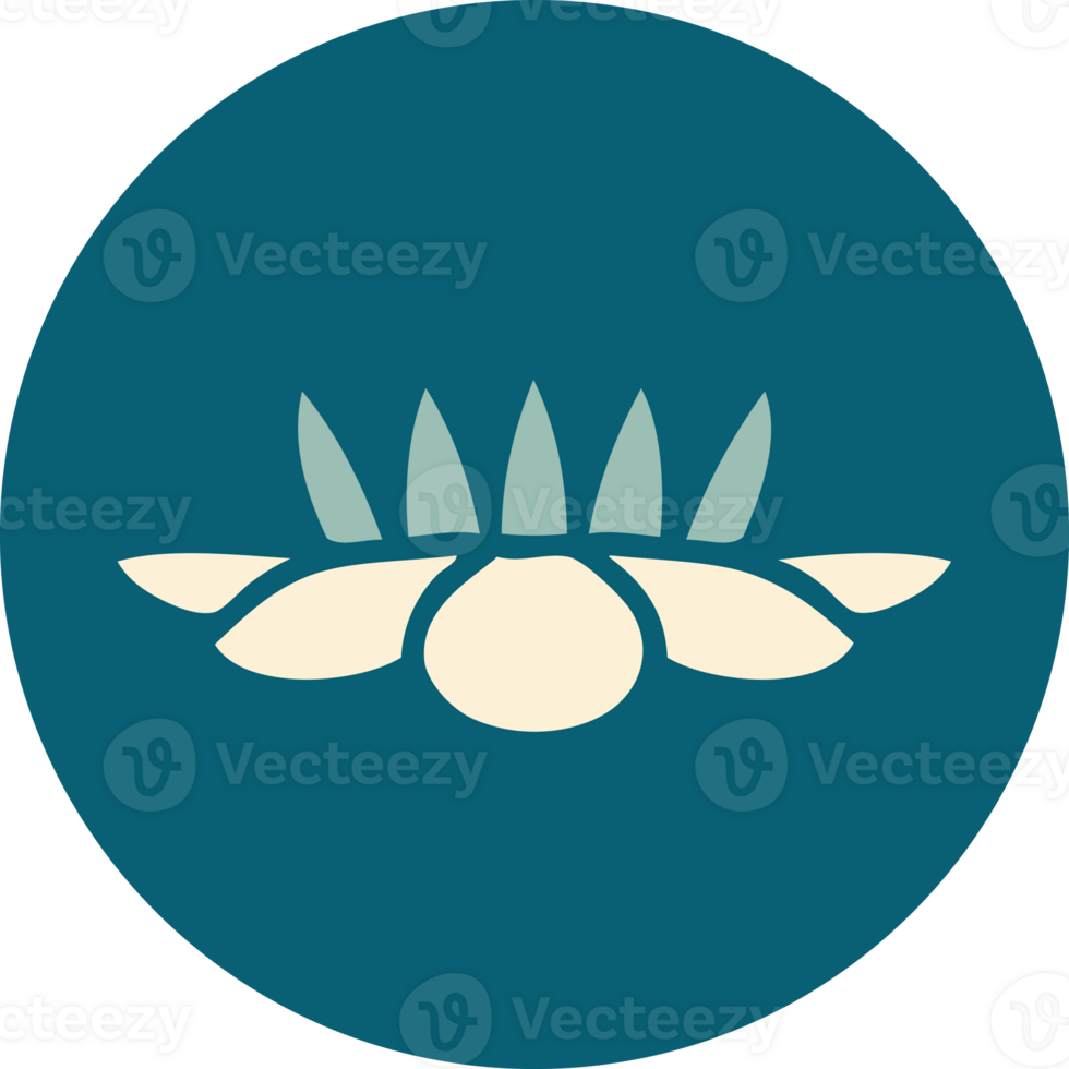 tattoo style icon of a lily pad flower png