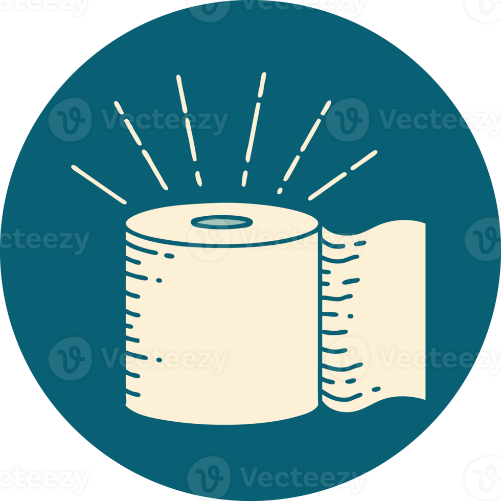 icon of tattoo style toilet paper png