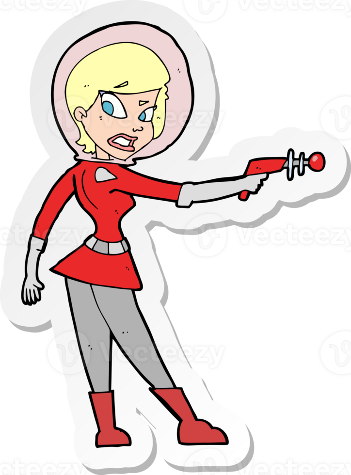 sticker of a cartoon sci fi girl png