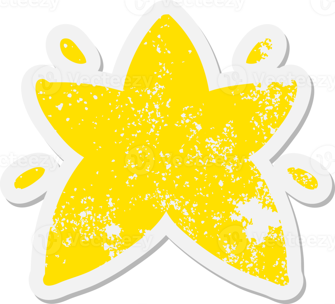 shining star shape grunge sticker png