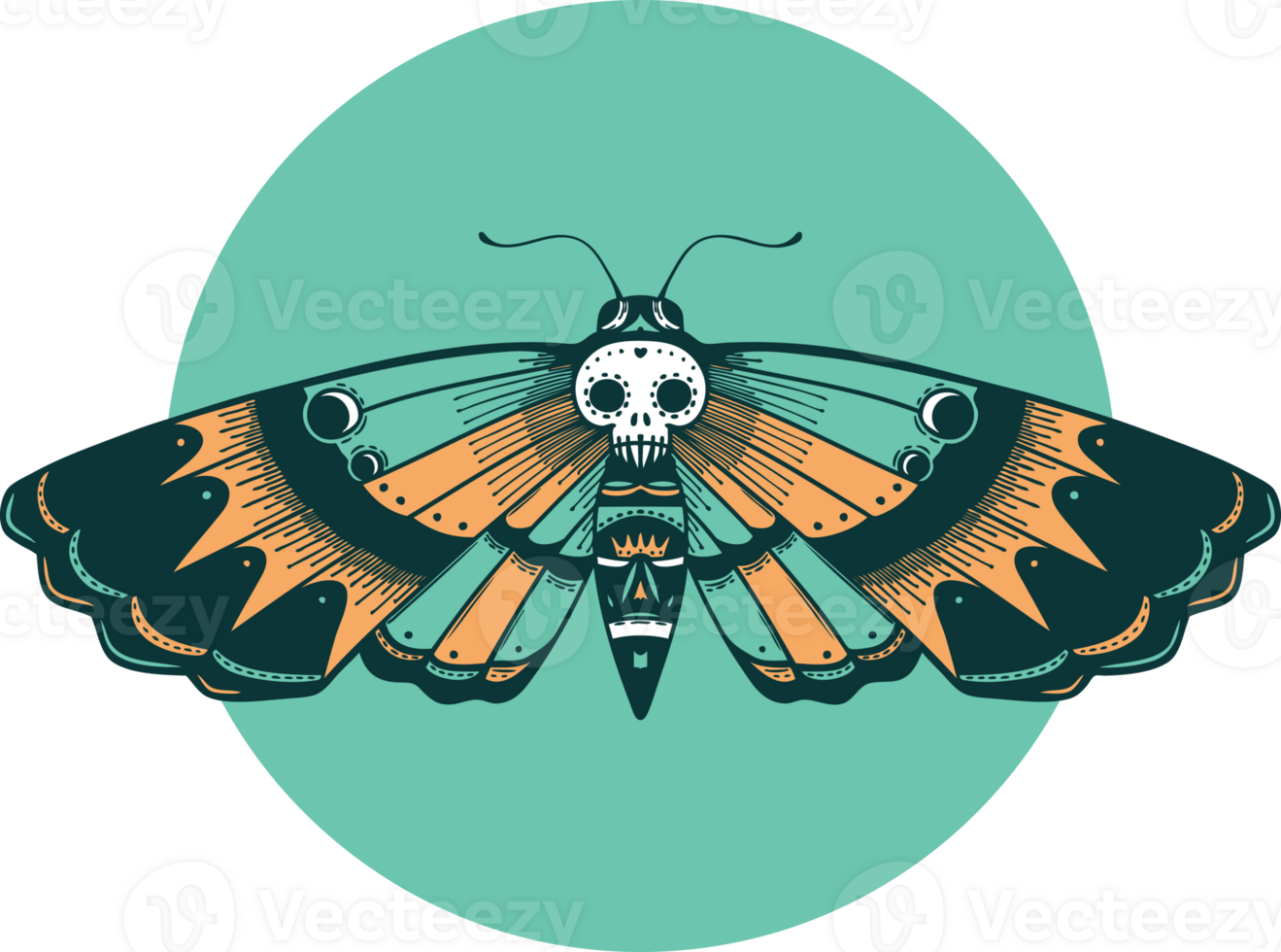 tattoo style icon of a deaths head moth png