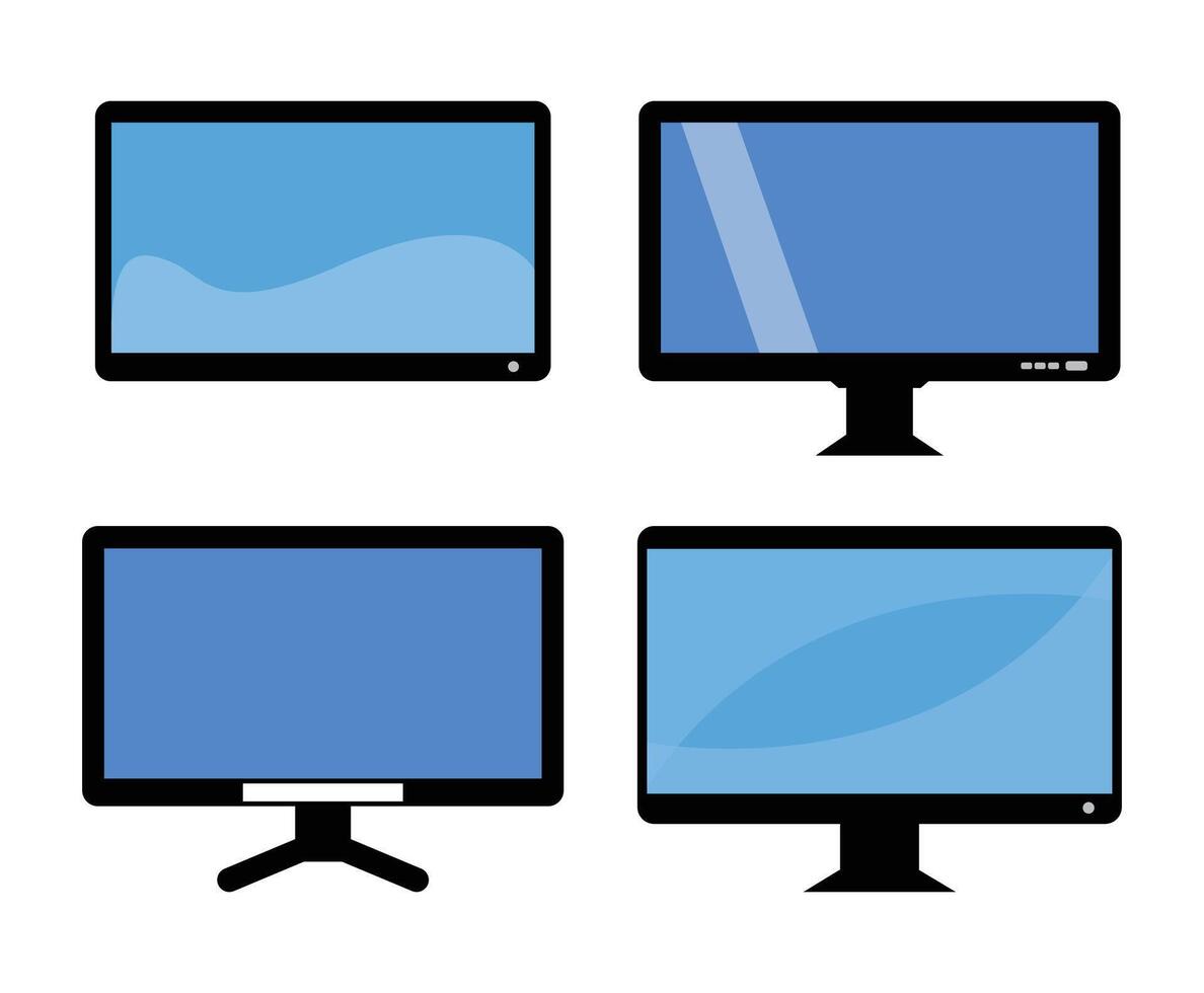 Abstract Vector LCD Monitor Icon Design Template