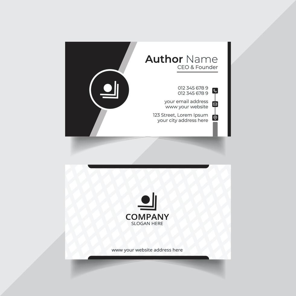 Vector clean style black color business card template or visiting card design