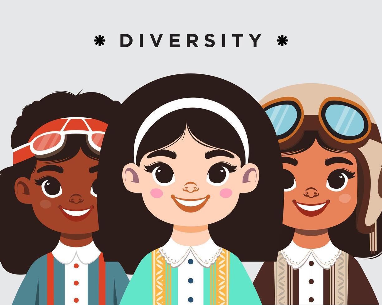 diversidad personas ilustración vector modelo trabajo en equipo oficina hombre y mujer con diferente vibraciones editable