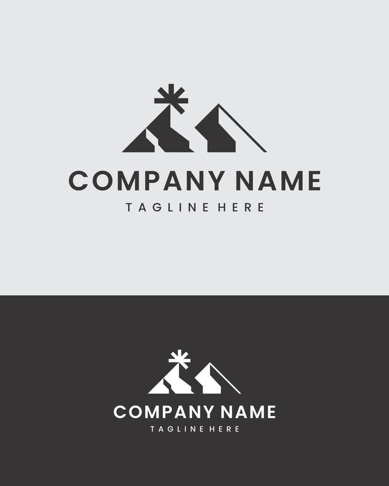 Mountain silhouette logo abstract nature corporation business finance modern vector, simple and clean clip art editable vector