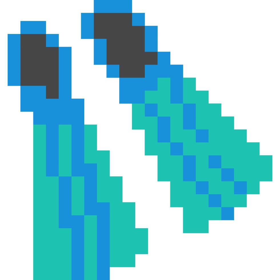 Fins cartoon icon in pixel style vector