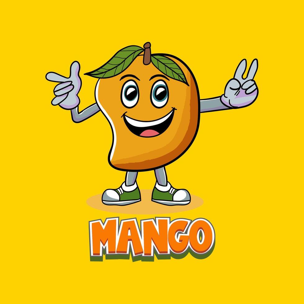 mango cartoon character illustration design vector