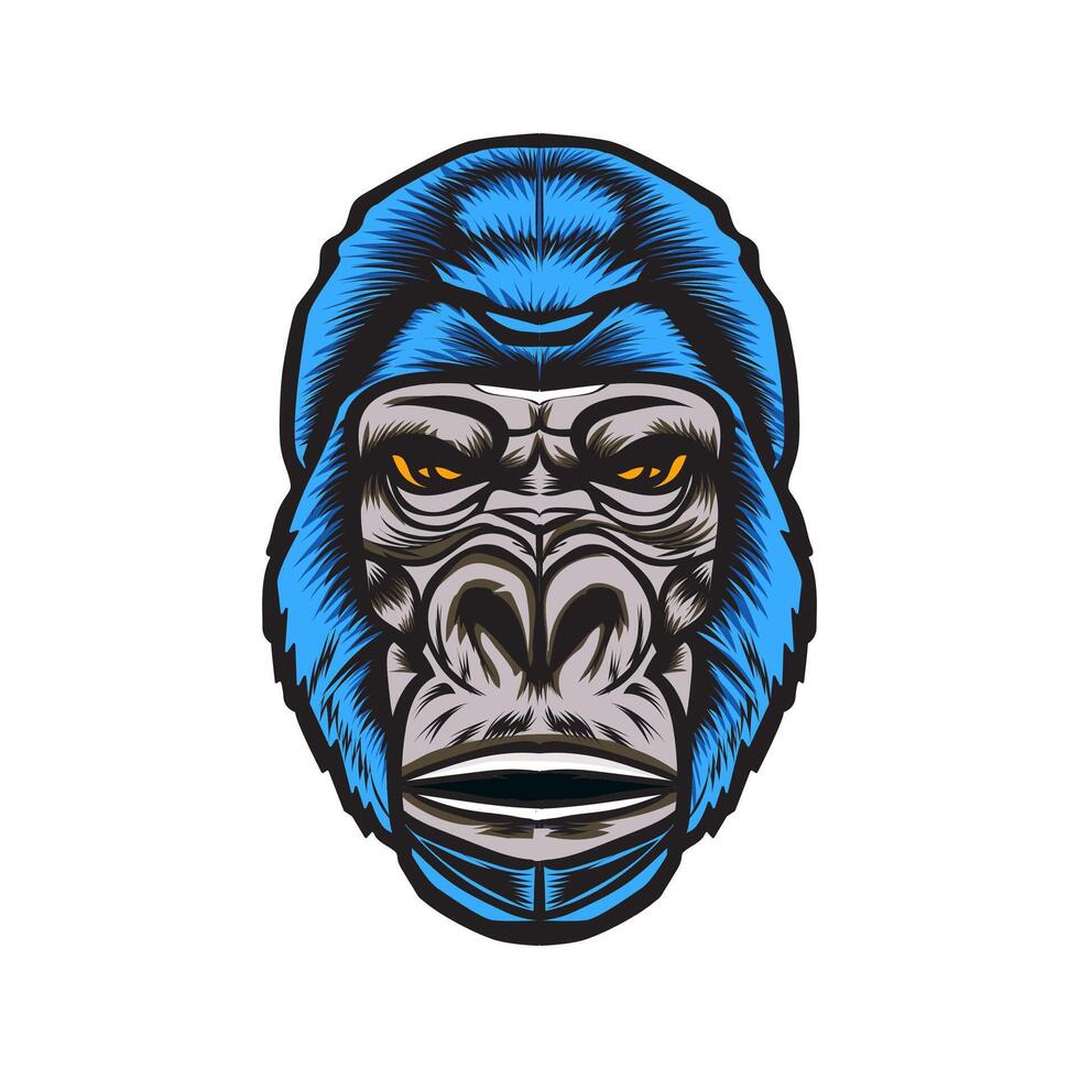 gorilla vector art illustration design template