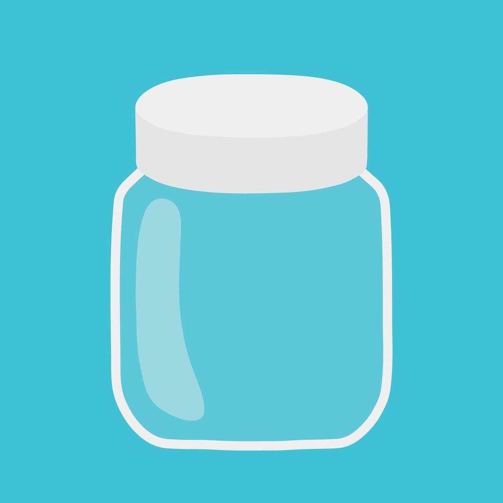 Hand drawn doodle white jar vector illustration Isolated