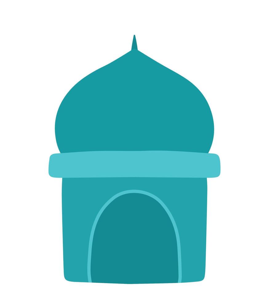 sencillo plano Ramadán mezquita icono dibujos animados garabatear vector ilustración