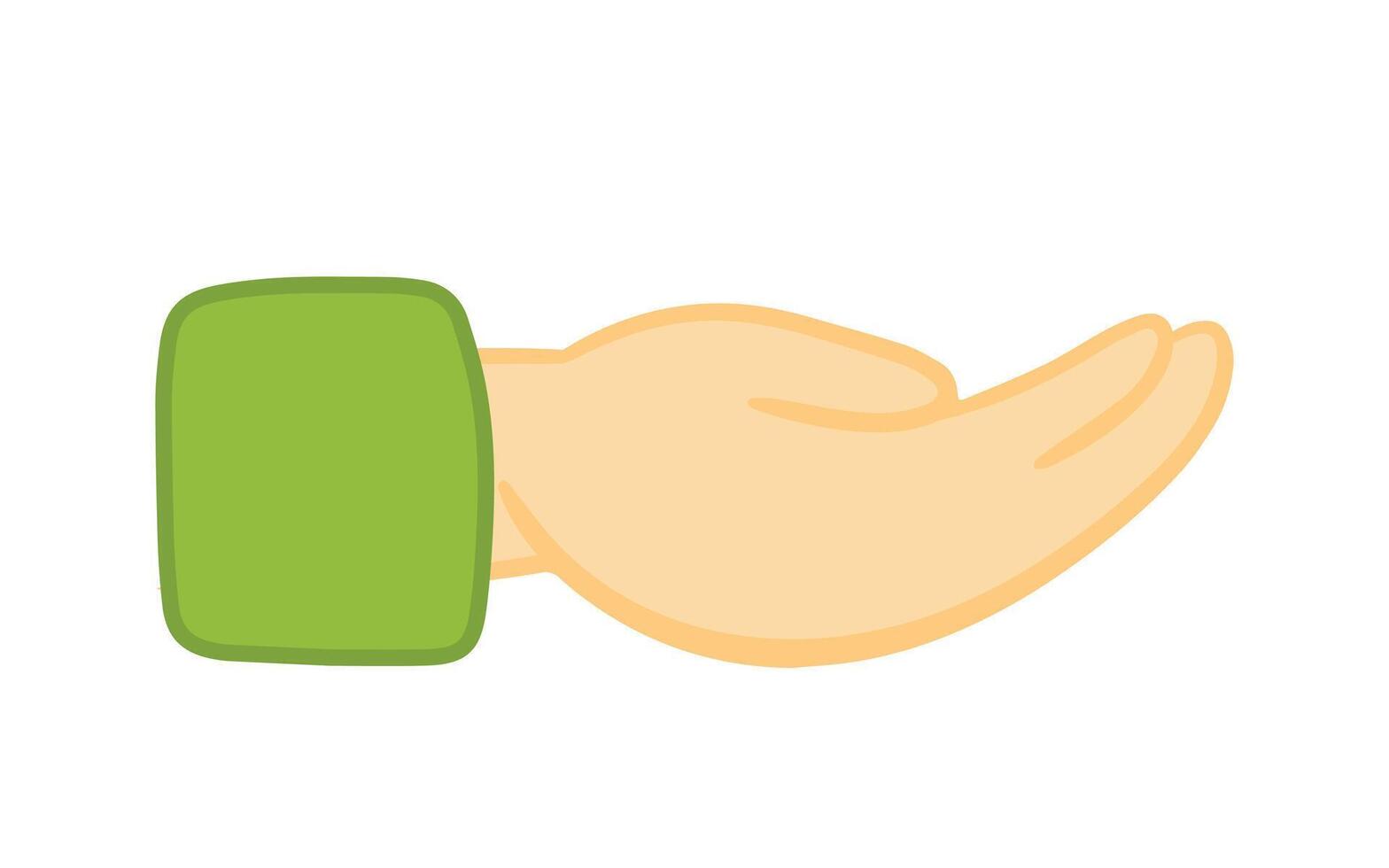 Hand Receiving Gesture Icon in Flat Cartoon Vector Illustration