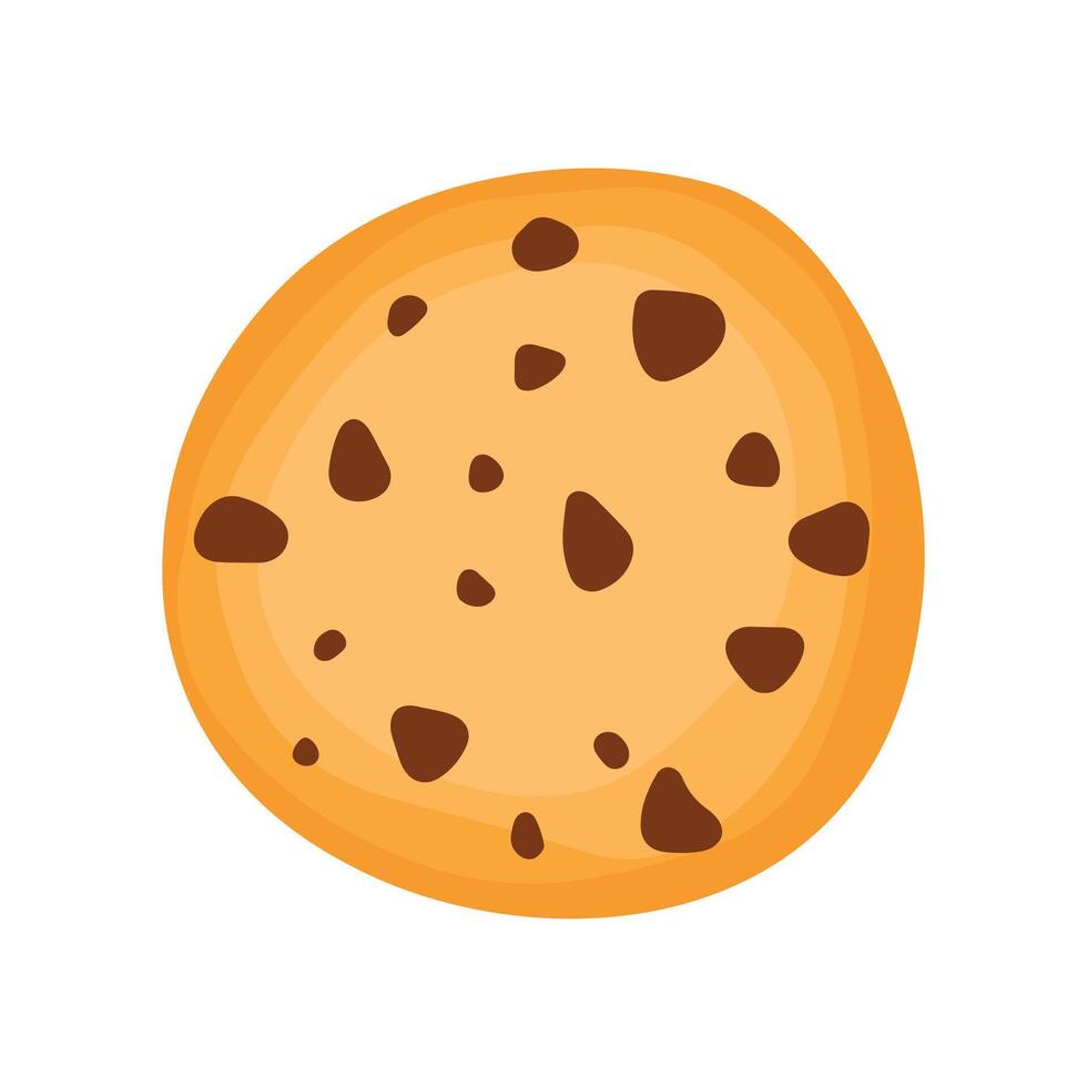 Galleta con choco papas fritas comida panadería en plano icono vector ilustración