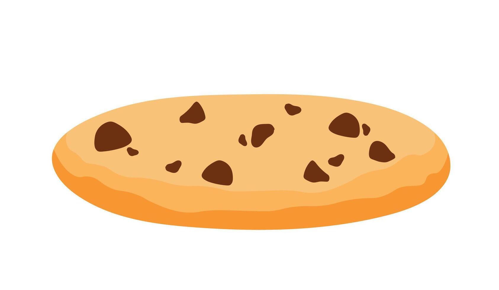 Cookie with Chocolate Chips Food Bakery Icon Vector Illustration