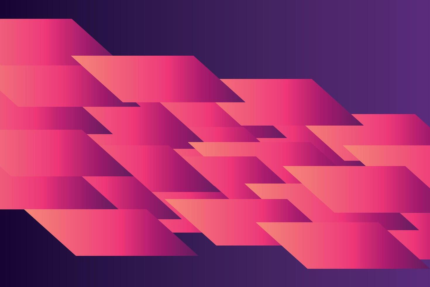 geométrico Violeta antecedentes con rosado y naranja degradado elementos. el composición combina varios cuadrado formas, líneas y colores vector