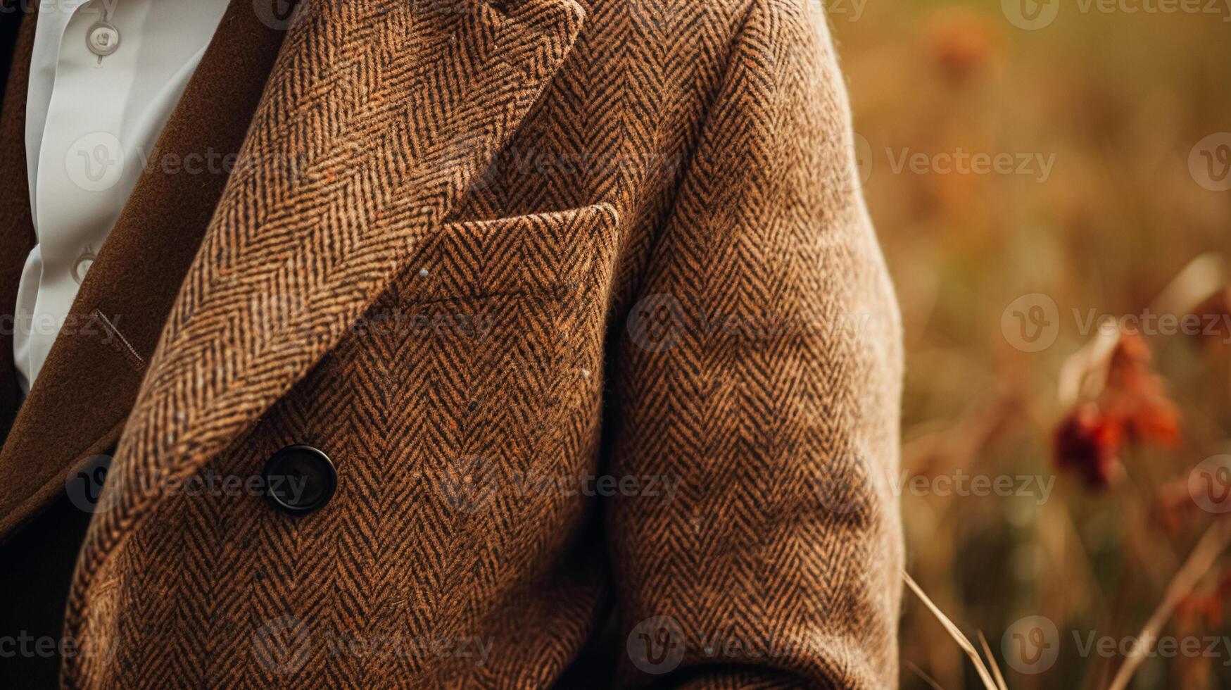 AI generated Menswear autumn winter clothing and tweed accessory collection in the English countryside, man fashion style, classic gentleman look photo