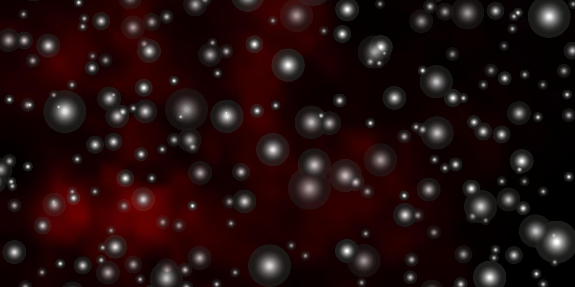 Dark Red vector template with neon stars.