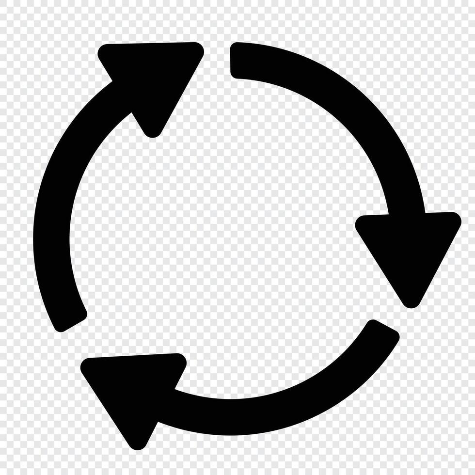 reciclar símbolo icono. reciclar o reciclaje flechas icono. vector reciclar firmar
