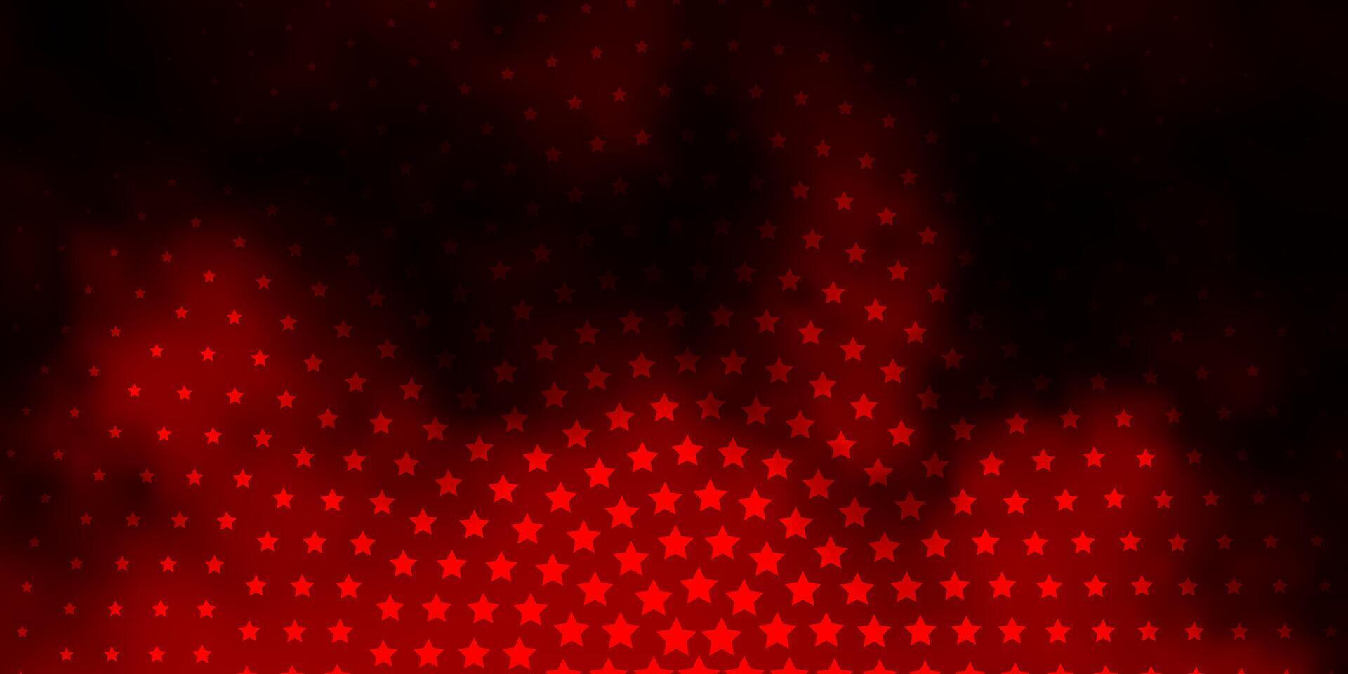 Dark Red vector texture with beautiful stars.