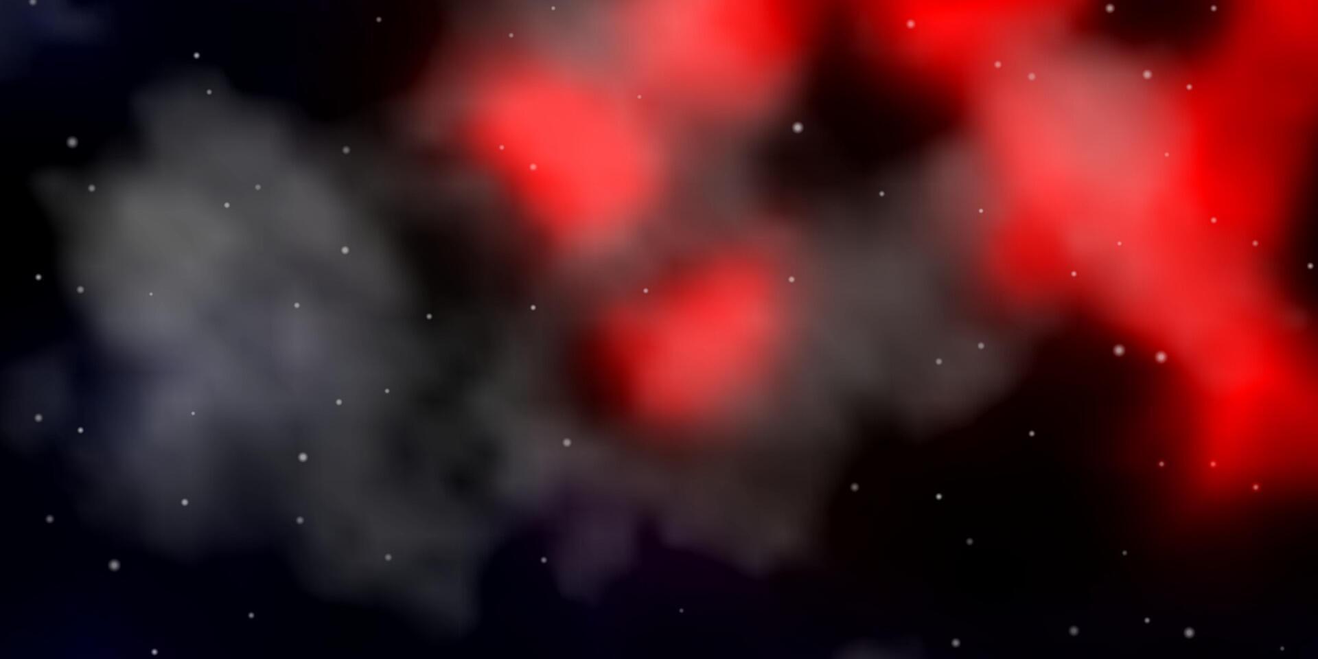 diseño de vector rojo oscuro con estrellas brillantes.