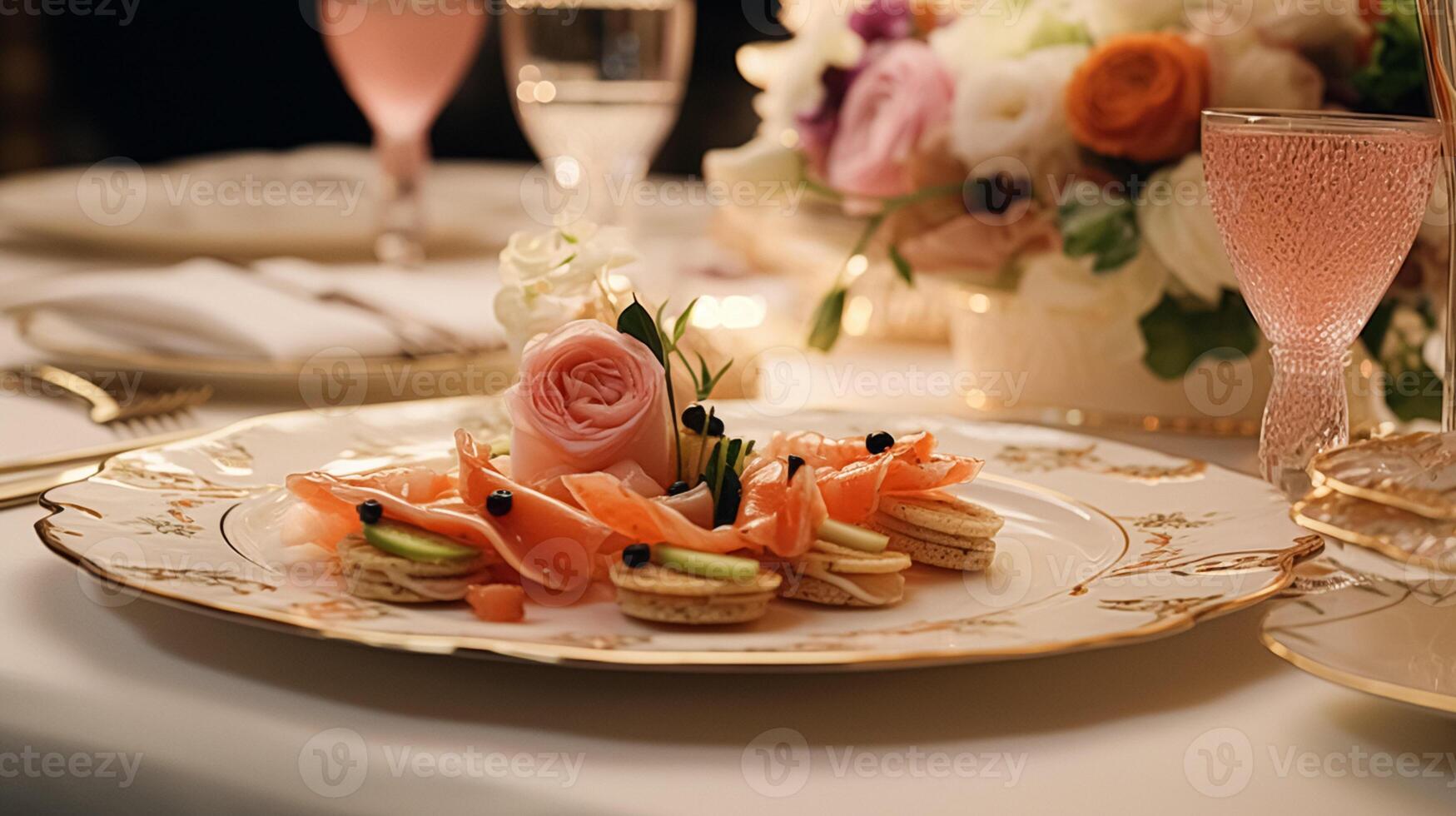 ai generado alimento, hospitalidad y habitación servicio, inicio aperitivos como Exquisito cocina en hotel restaurante un la carta menú, culinario Arte y multa comida foto