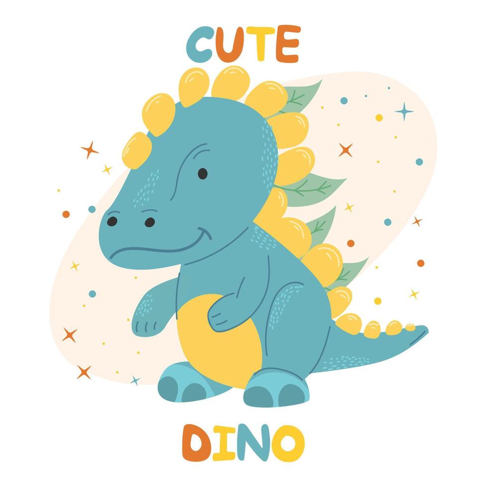 conjunto de linda dinosaurios vector ilustración en moderno estilo. kawaii mano dibujado.