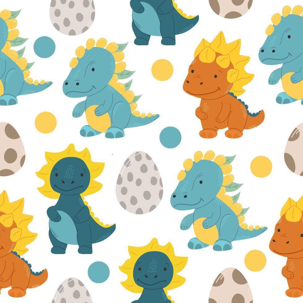 linda dinosaurio. sin costura modelo. antecedentes. para impresión en textiles, postales vector