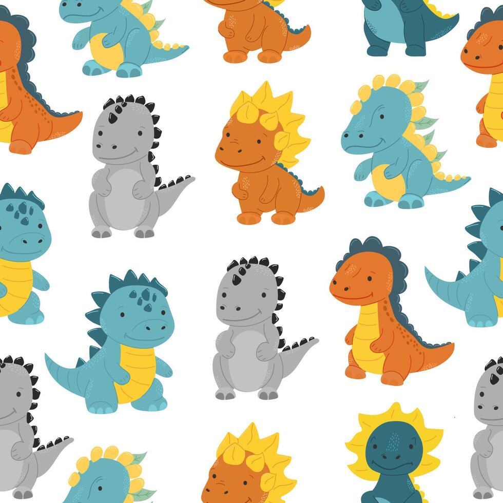 linda dinosaurio. sin costura modelo. antecedentes. para impresión en textiles, postales vector