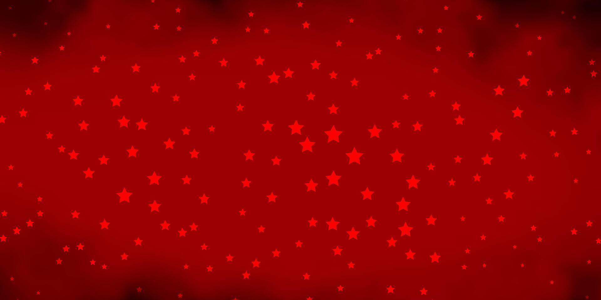 Dark Red, Yellow vector background with colorful stars.