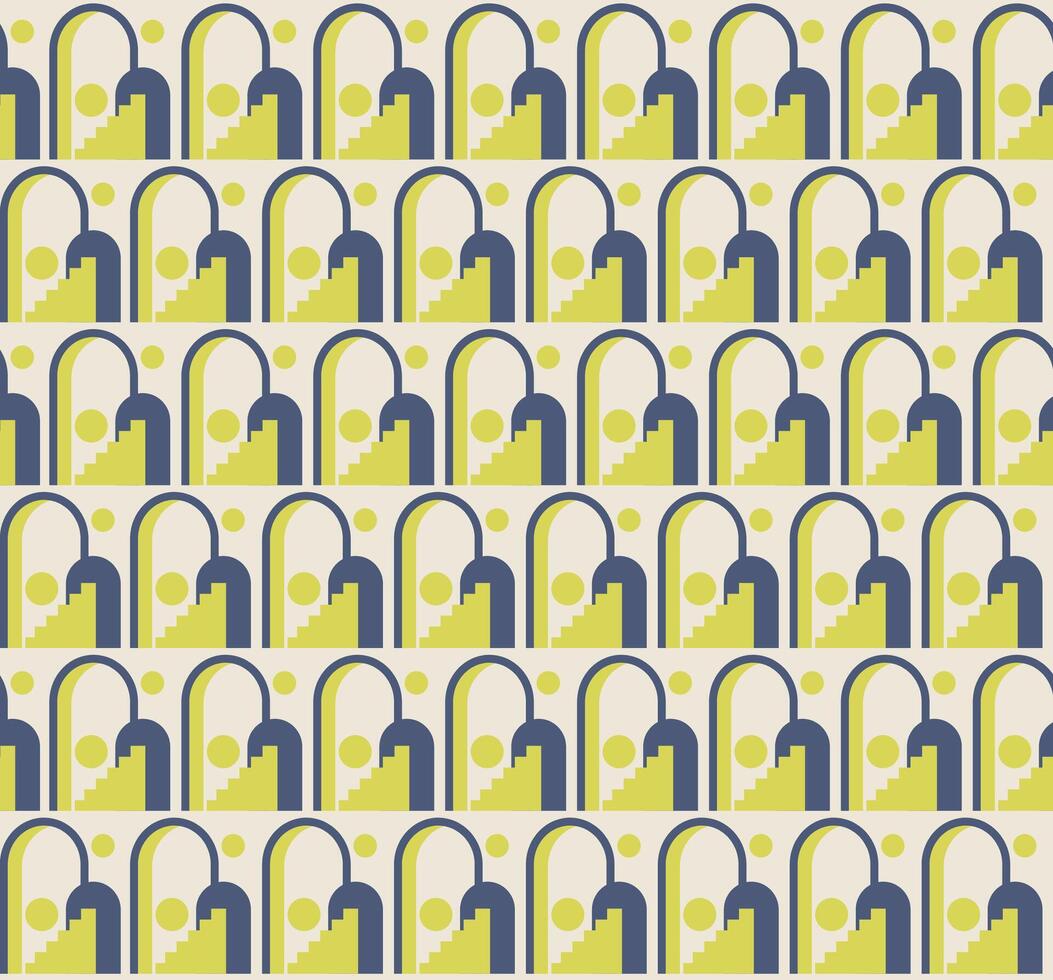 Colorful aesthetic arches seamless vector pattern. Boho neutral colors simple background. Architecture elements