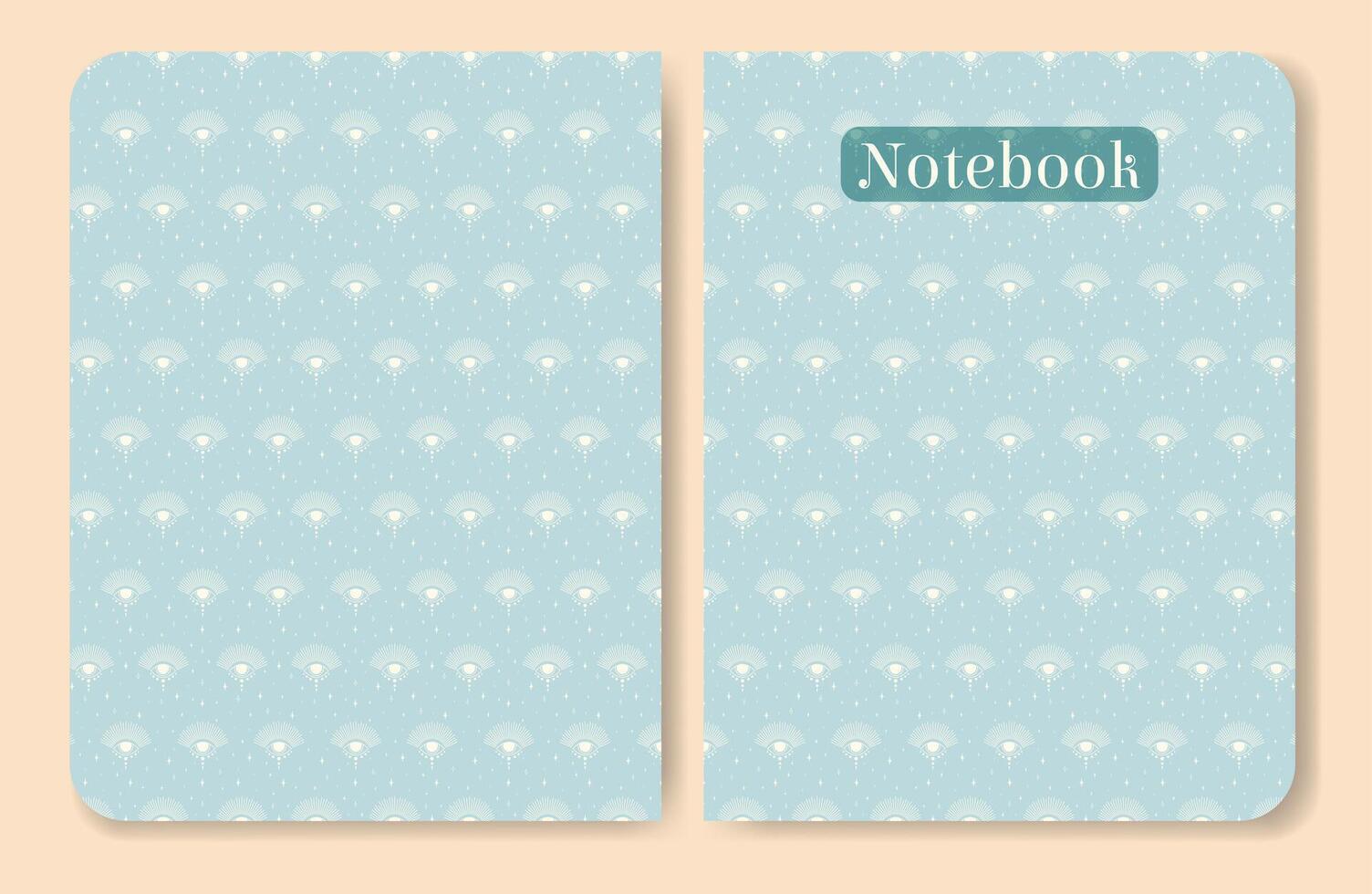 Notebook with mystic future eye pattern. Cover page design aesthetic esoteric artwork vector
