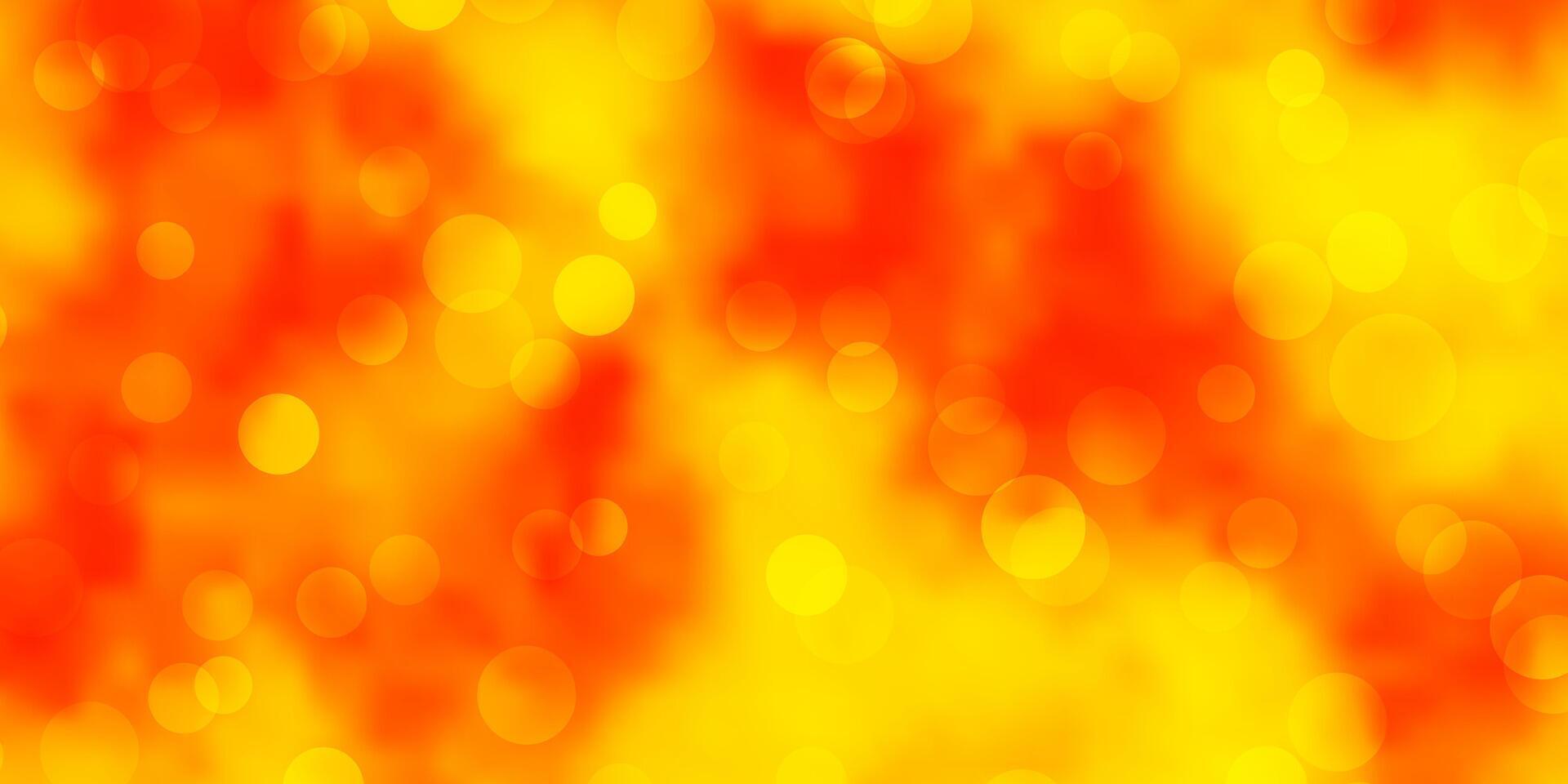 Dark Yellow vector background with bubbles.