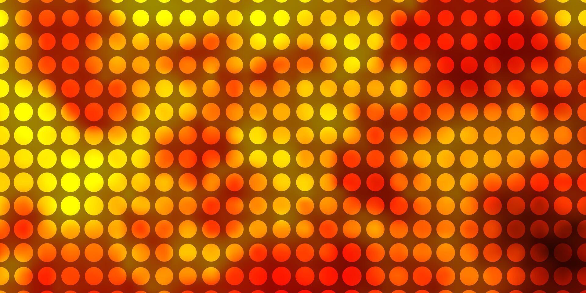 Dark Yellow vector texture with circles.