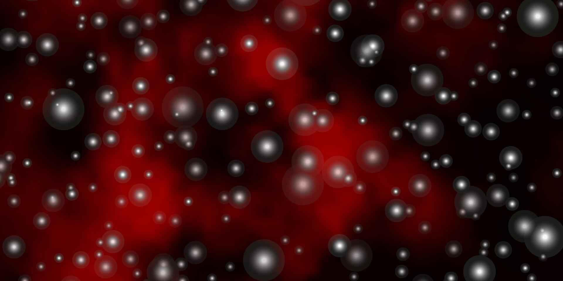 Fondo de vector rojo oscuro con estrellas de colores.